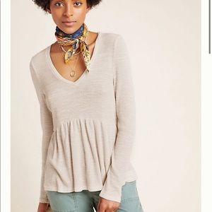 Anthropologie babydoll peplum top